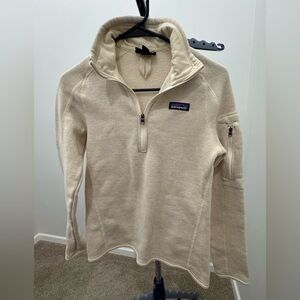 PATAGONIA Size XS Women's Better Sweater® 1/4-Zip Fleece cream color *See Pics